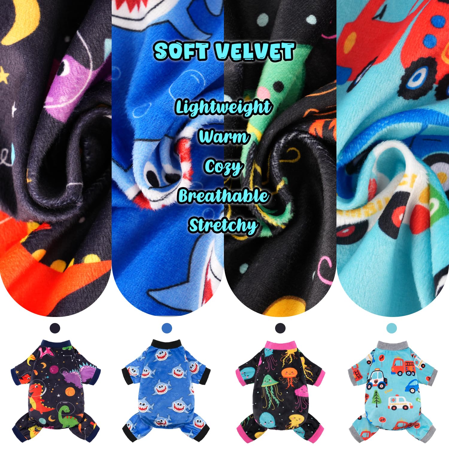 BAOBICUTE shark-style dog pajamas promote relaxed wear during naps.