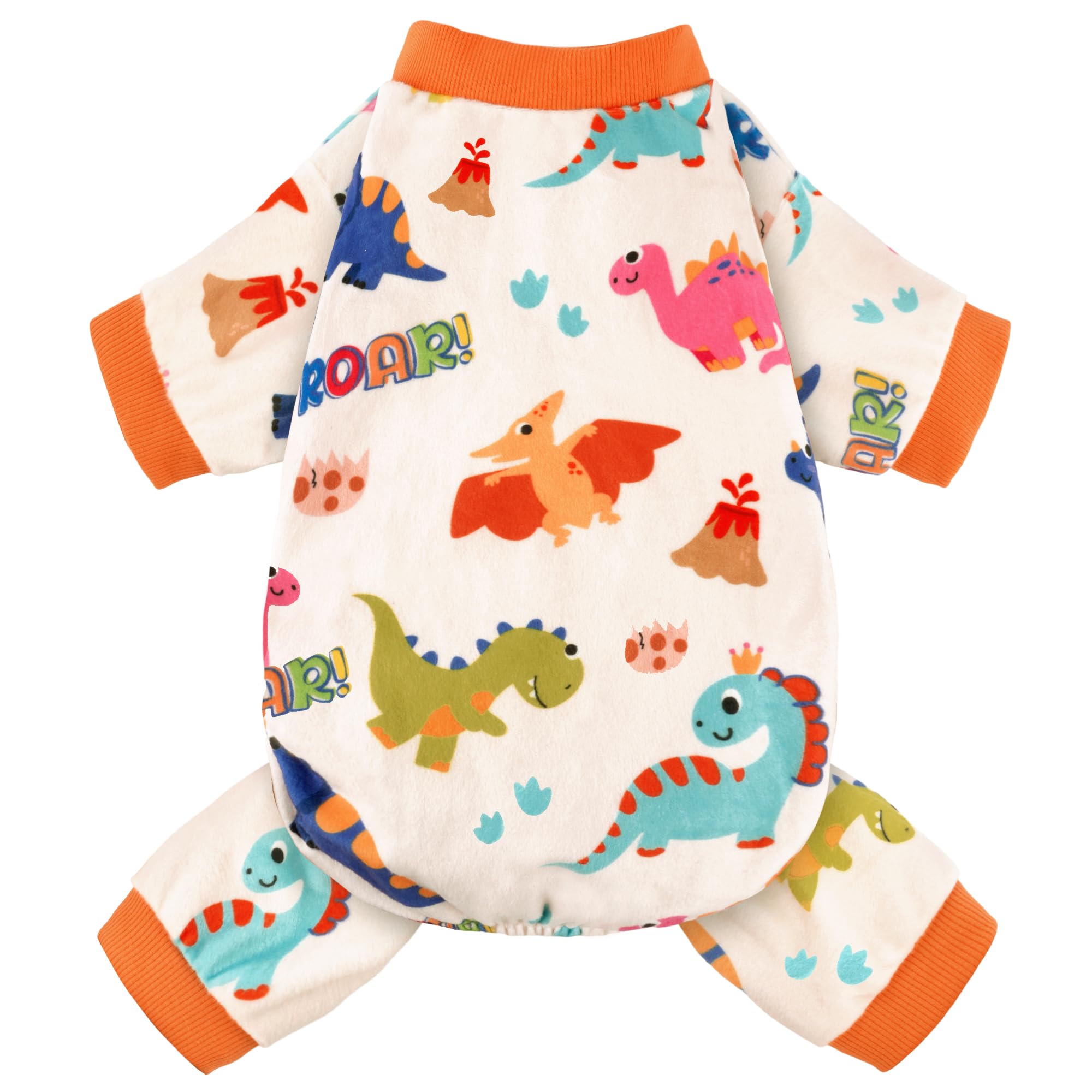 BAOBICUTE dog pajamas in back view show soft, lightweight onesie for comfy all-day wear.