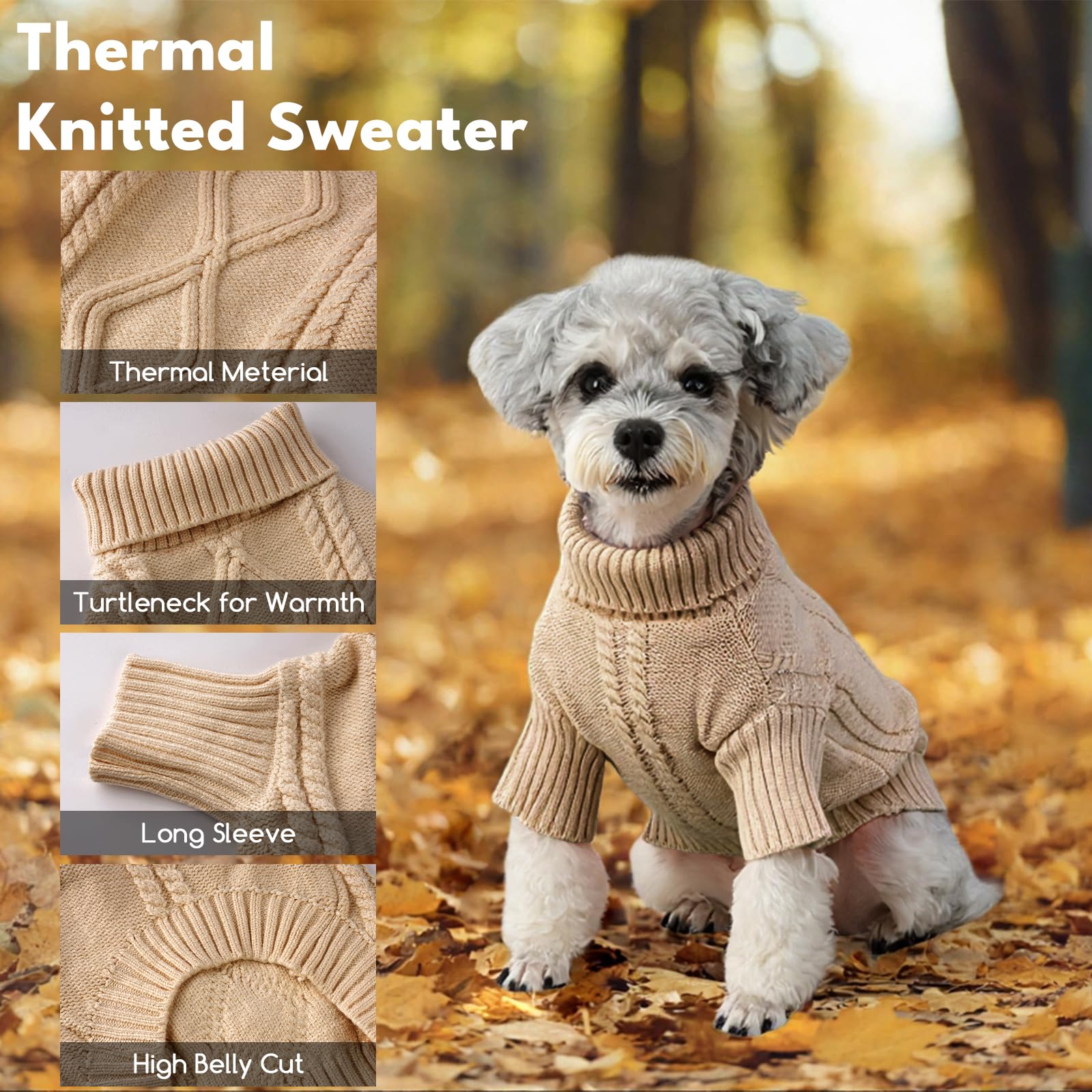 Baobicute dog sweater for small breeds keeps fit and cozy.