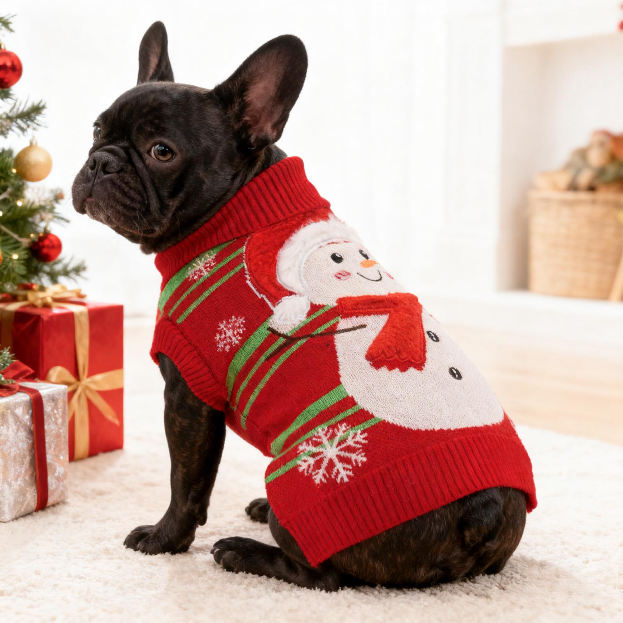 BAOBICUTE dog sweater machine washable for quick cleanups after festive outings.