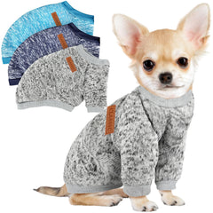 BAOBICUTE dog sweater navy blue on dog for cozy warmth during walks