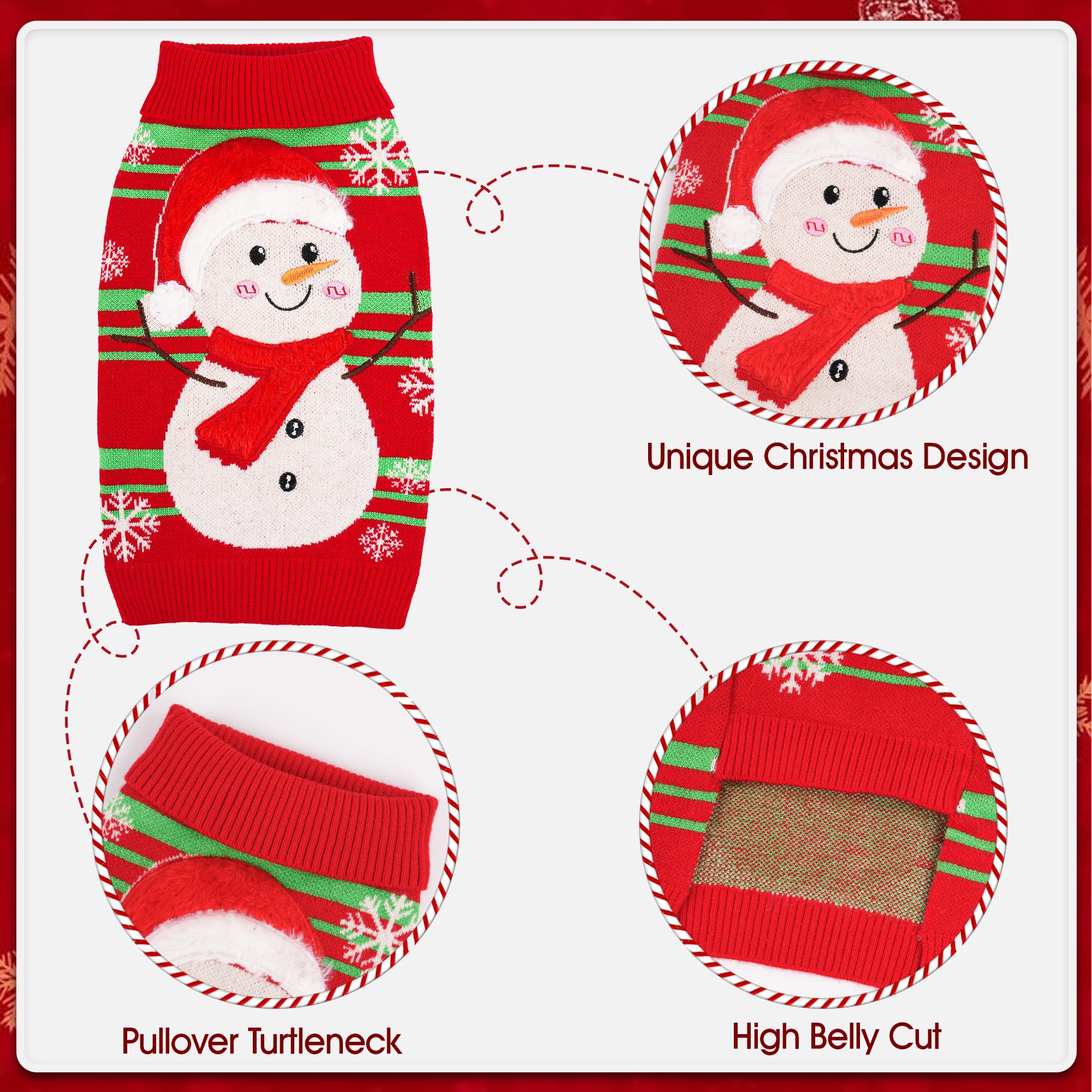 BAOBICUTE dog sweater size chart helps find the perfect fit.