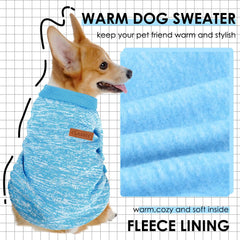 Baobicute dog sweater light blue close-up knit texture shows soft breathable fabric.