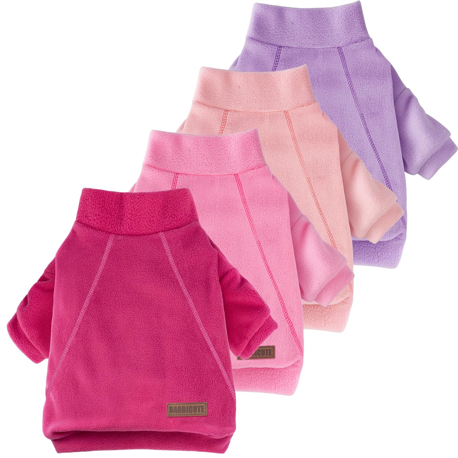 BAOBICUTE dog sweatershirt pink back view shows cozy warmth for walks
