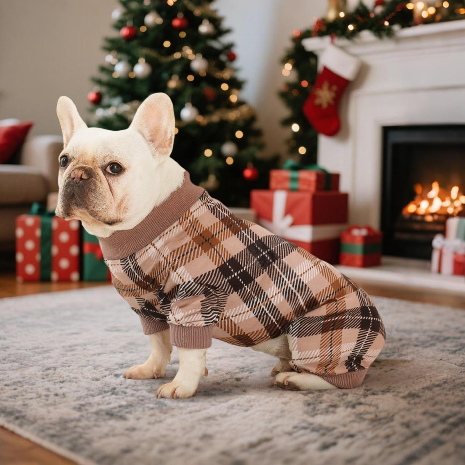 Baobicute plaid-pattern dog pajamas add stylish everyday wear