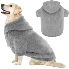 BAOBICUTE fuzzy dog hoodie front view shows cozy warmth for large dogs