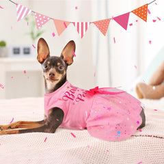 Baobicute pink bow details create a party-ready pet look.