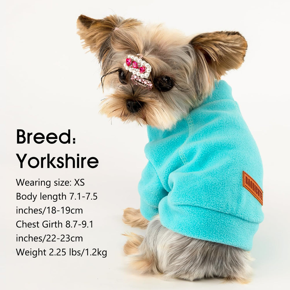 Baobicute polar fleece dog sweater back view provides heat retention.
