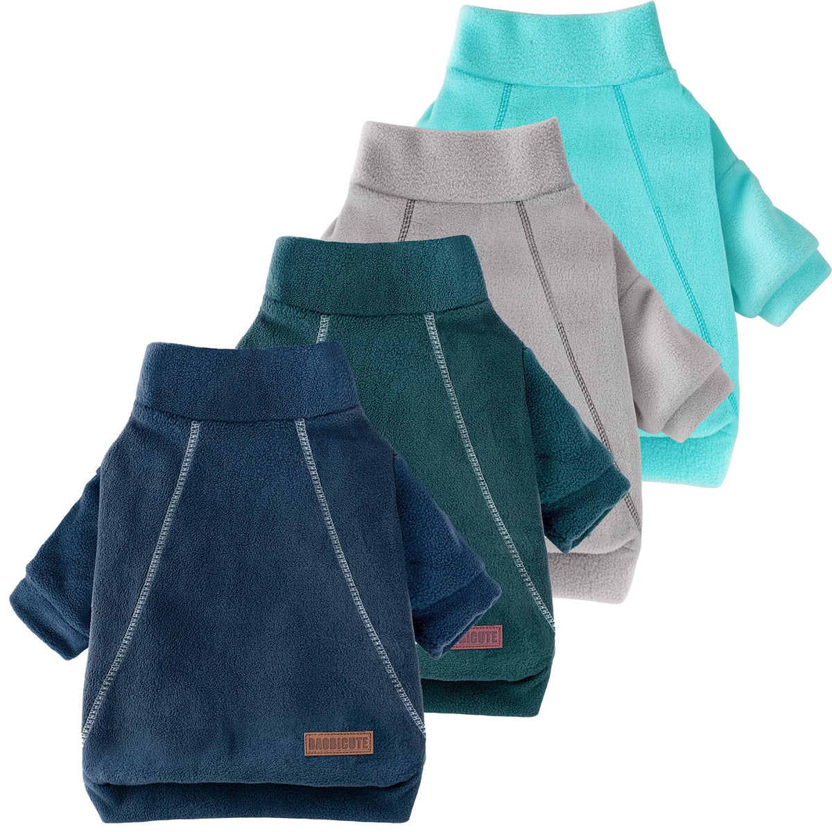 Baobicute polar fleece dog sweater front view keeps pets warm.
