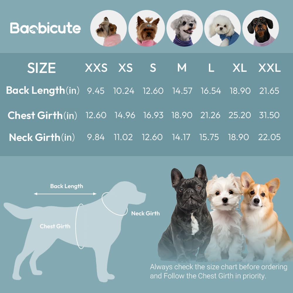 BAOBICUTE dog sweater available in seven sizes for small breeds