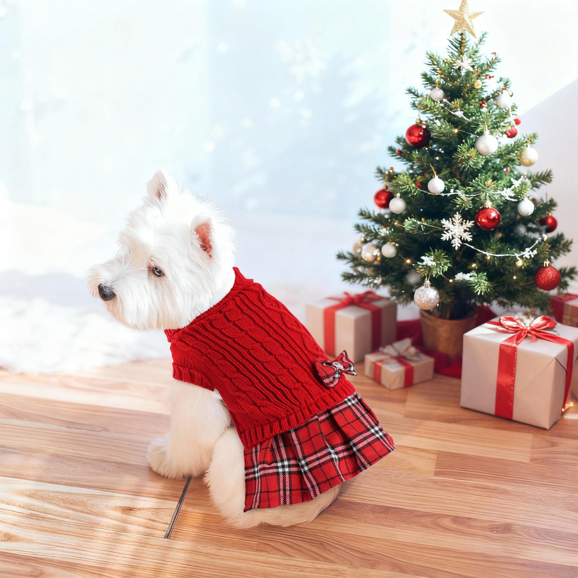 BAOBICUTE small dog sweater worn by a pup for all-day comfort.