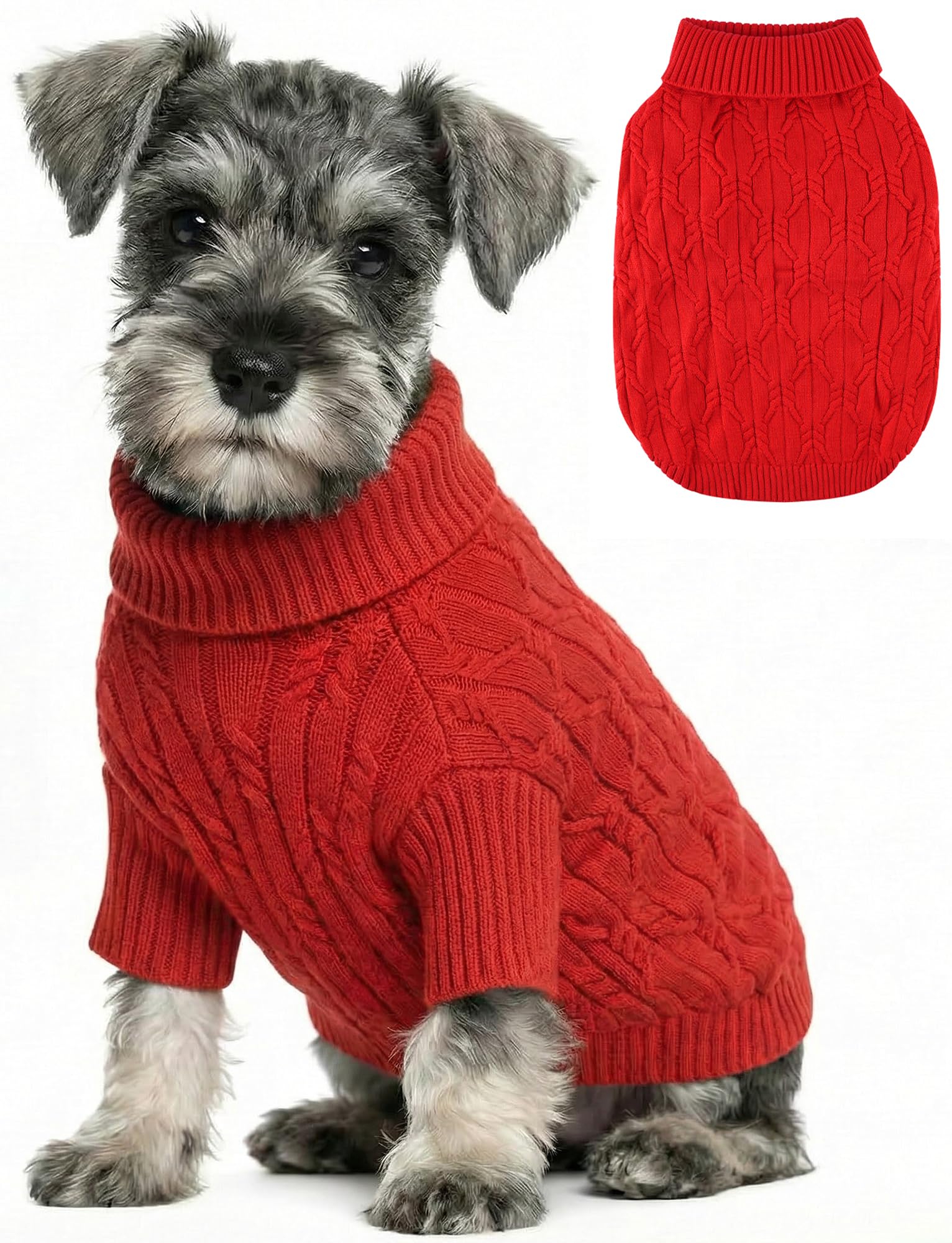 Baobicute small dog sweater pullover close-up knit warmth for everyday comfort.