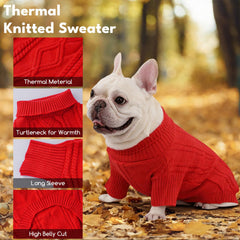 Baobicute small dog sweater with turtleneck belly warmth for chilly walks.