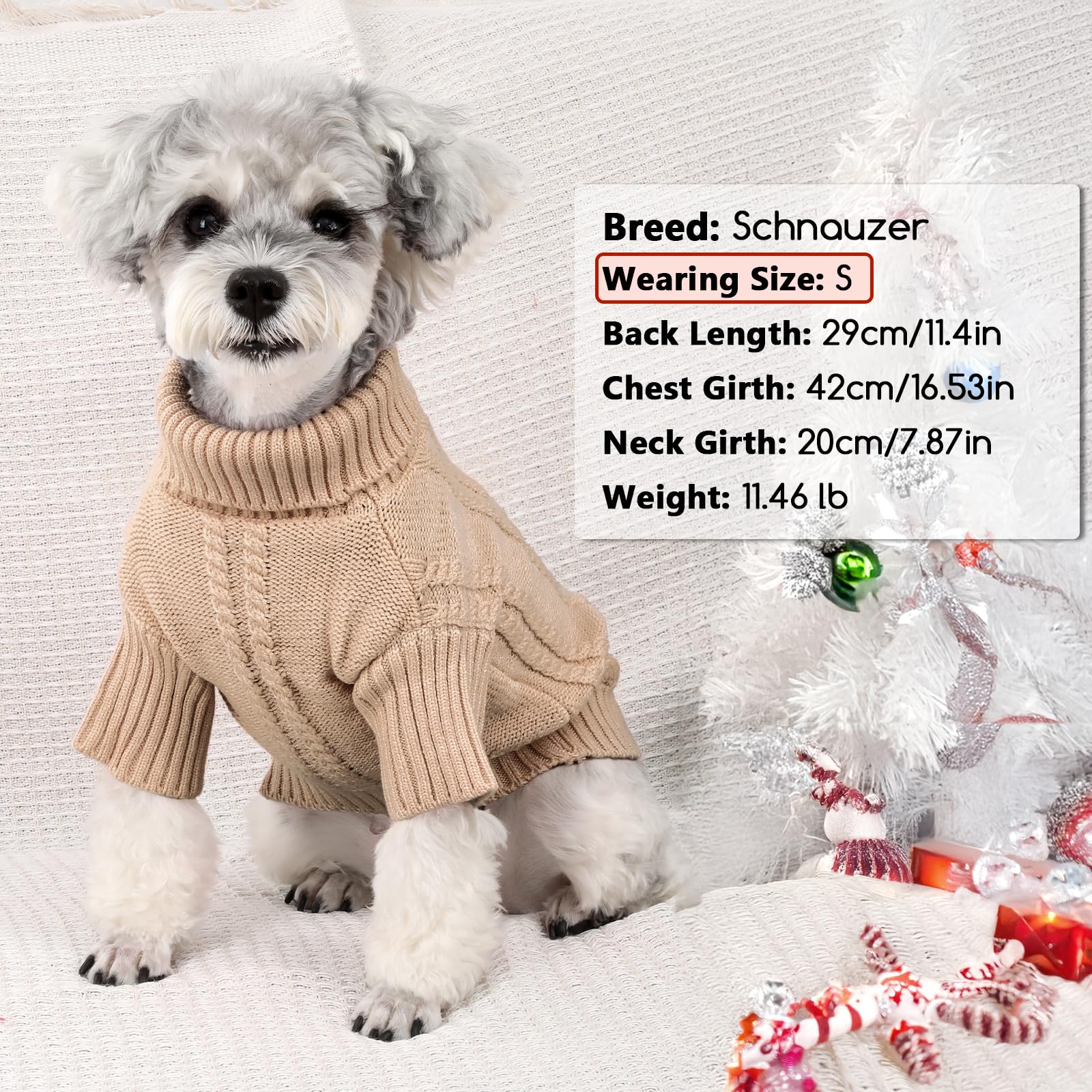 Baobicute turtleneck dog sweater provides neck-to-belly warmth during outdoor walks.