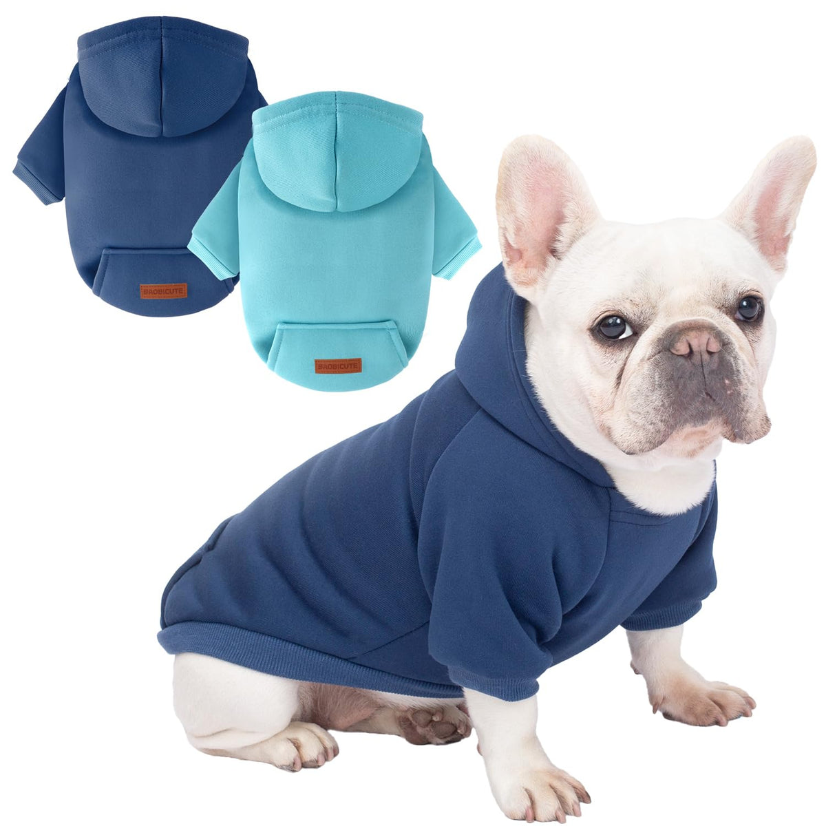 BAOBICUTE two-pack dog hoodie cozy warm outfit for small dogs