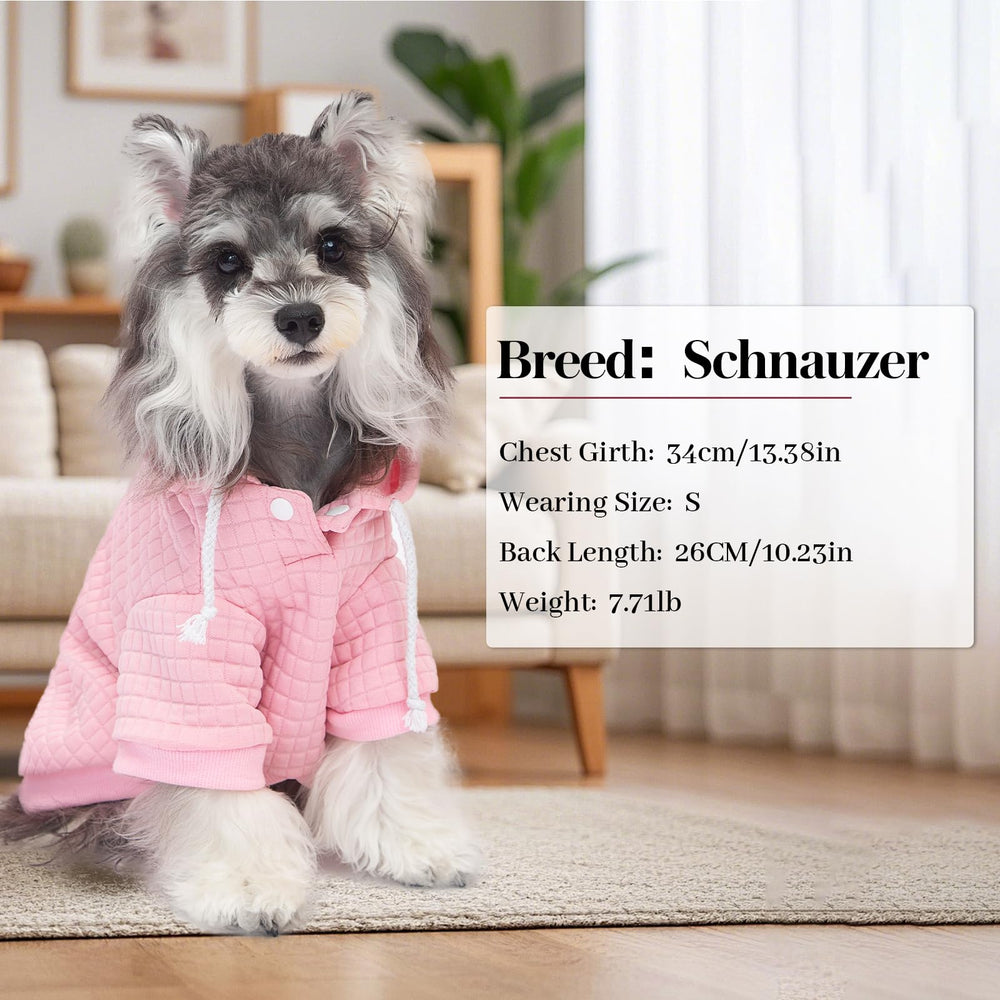 BAOBICUTE hooded dog sweatshirt shows drawstring hood for adjustable fit