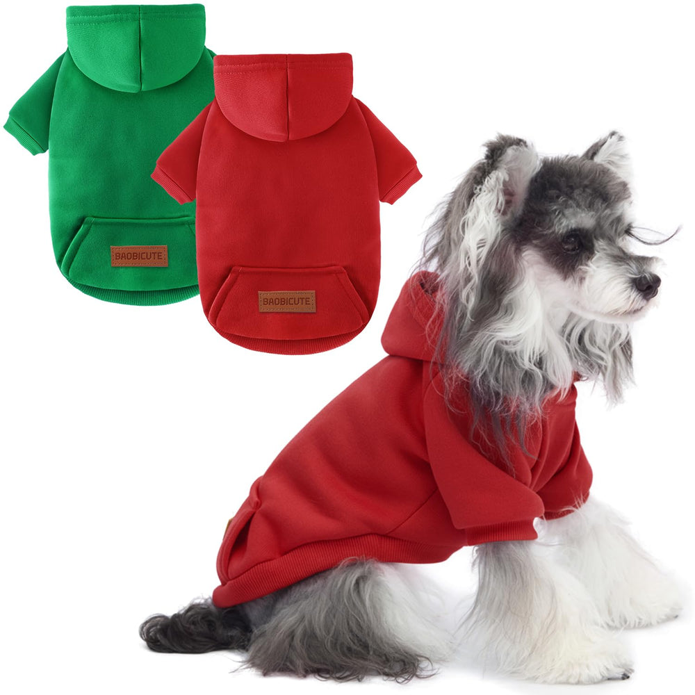 BAOBICUTE two pack dog hoodie front view highlights warm fit for small dogs