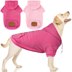 Baobicute dog hoodie rose pink back view for warm outdoor wear