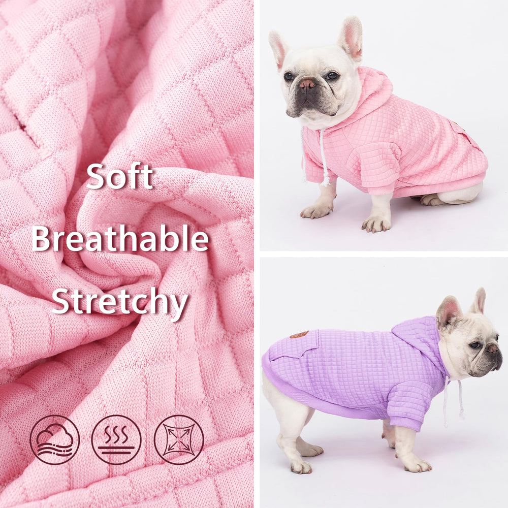 BAOBICUTE waffle-texture dog hoodie close-up with stylish 3D-cut design