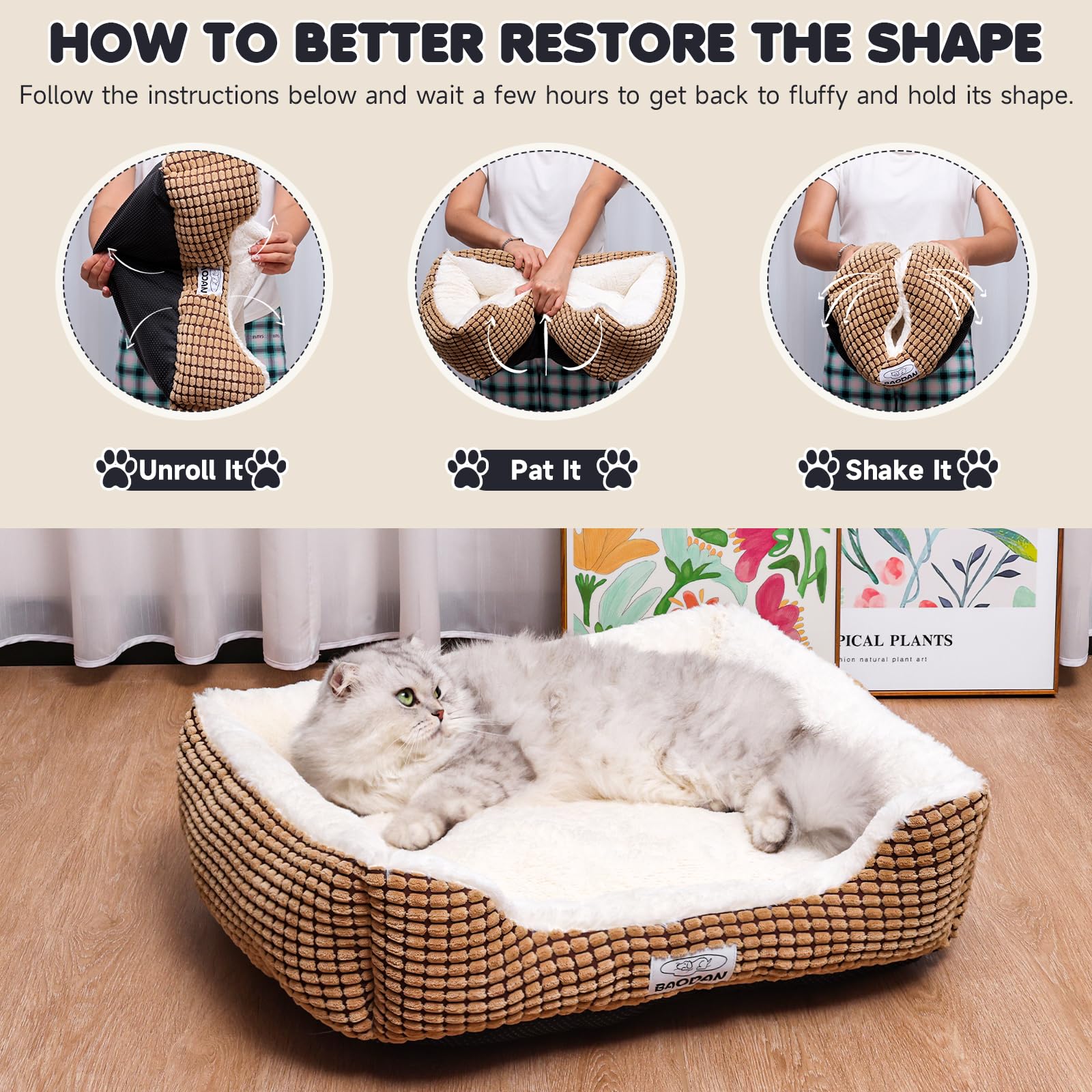 Baodan bed fresh from packaging; shake and fluff to restore fullness
