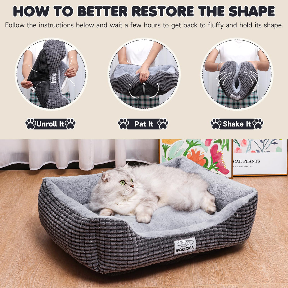 Baodan dog bed grey 25in suits medium to large dogs for comfy rest.