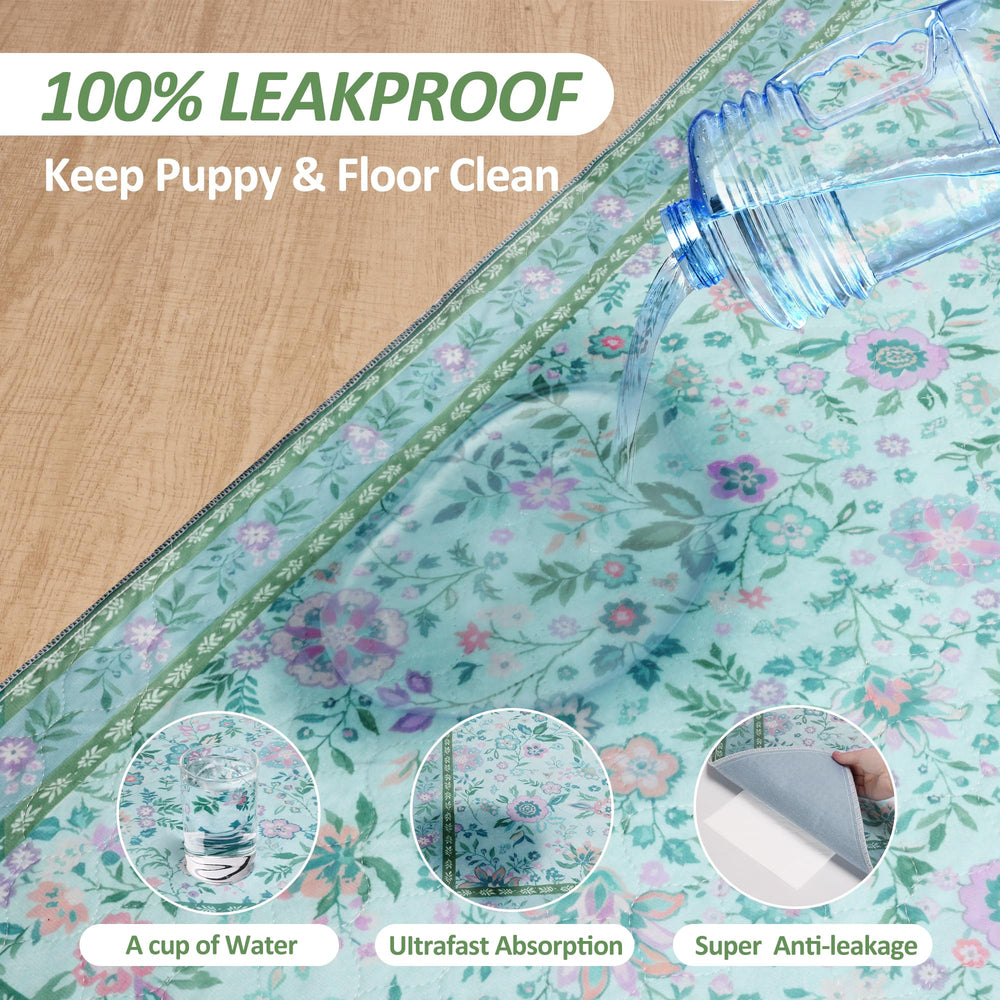 Baodan non-slip base pee pad keeps puppy in place on floors.