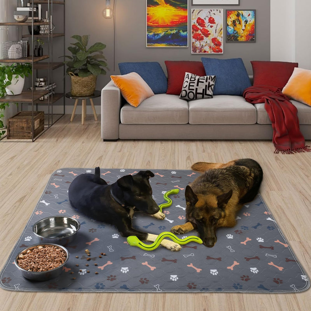 Baodan puppy pad folded for travel in crate, kennel, or car.