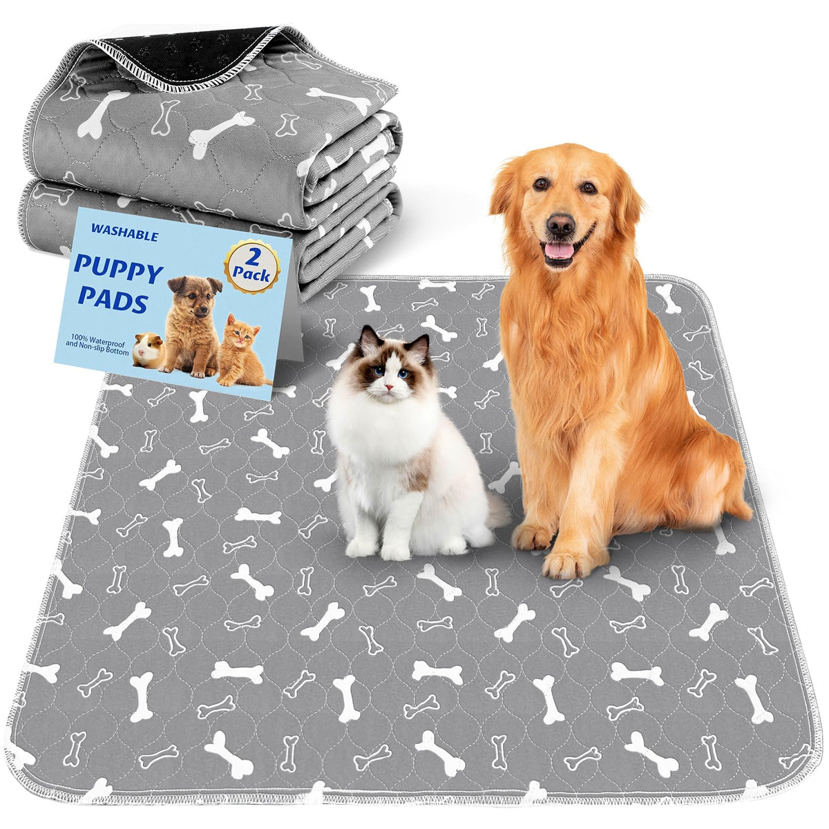 Baodan large 36x41 pee pad shows leak-proof design for crate training.