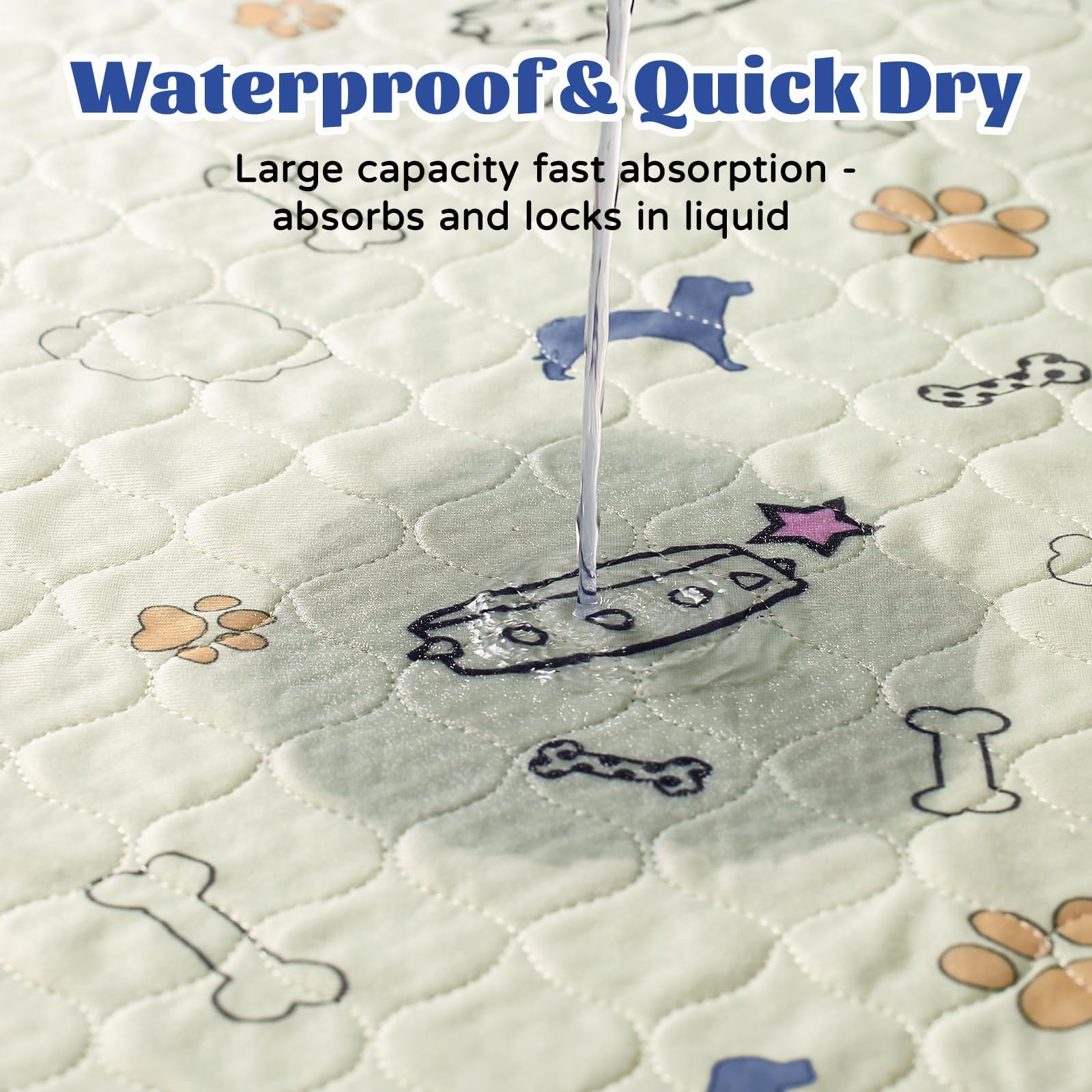 Baodan washable pee pad showing waterproof top layer for leak prevention.