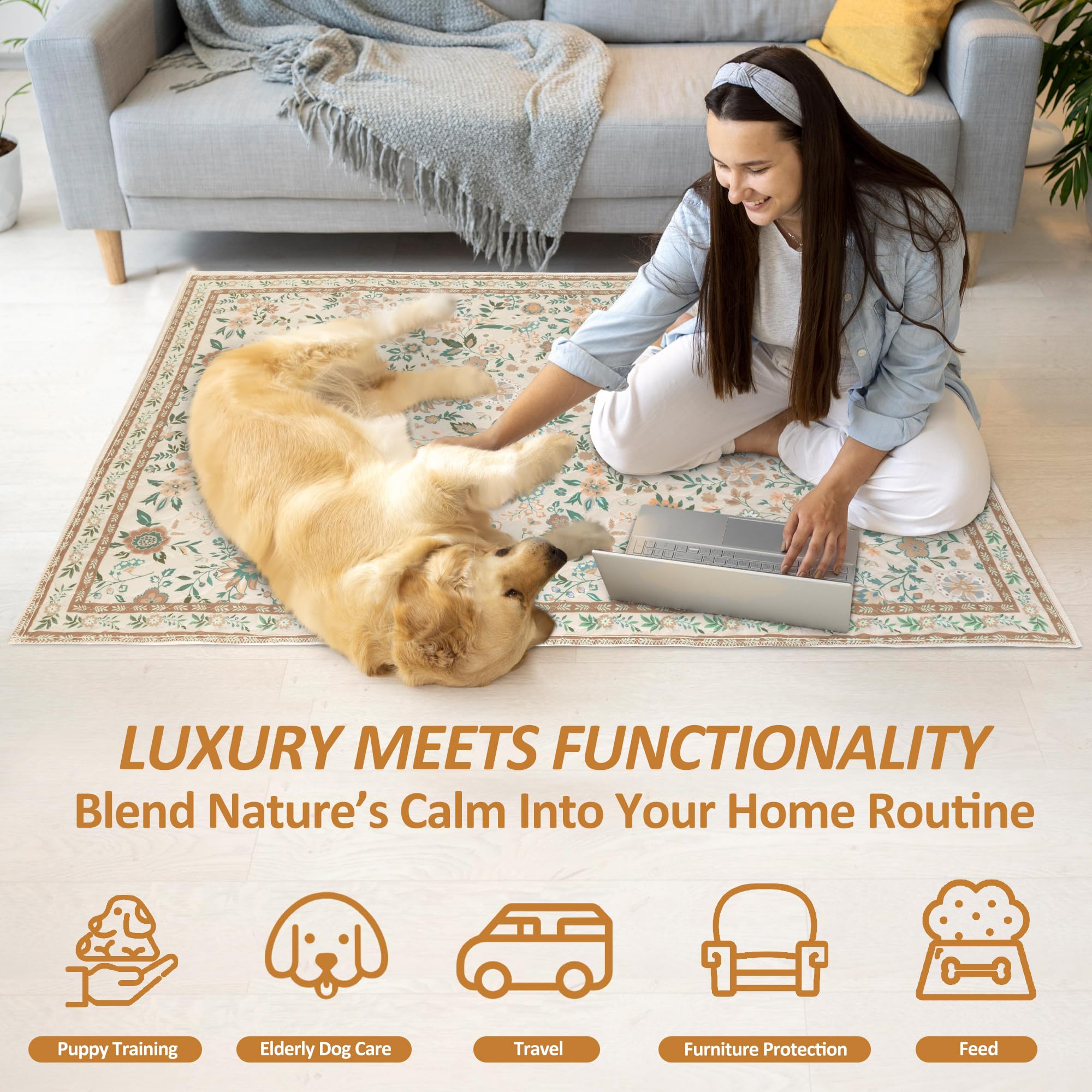 Baodan washable puppy pad used on sofa or crate to protect furniture