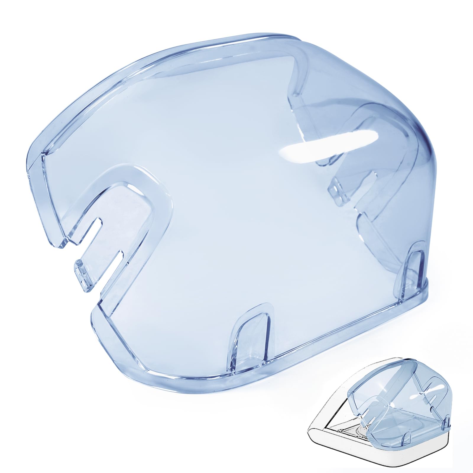 Baofum rear-cover blue closeup preventing back-of-feeder access and spills