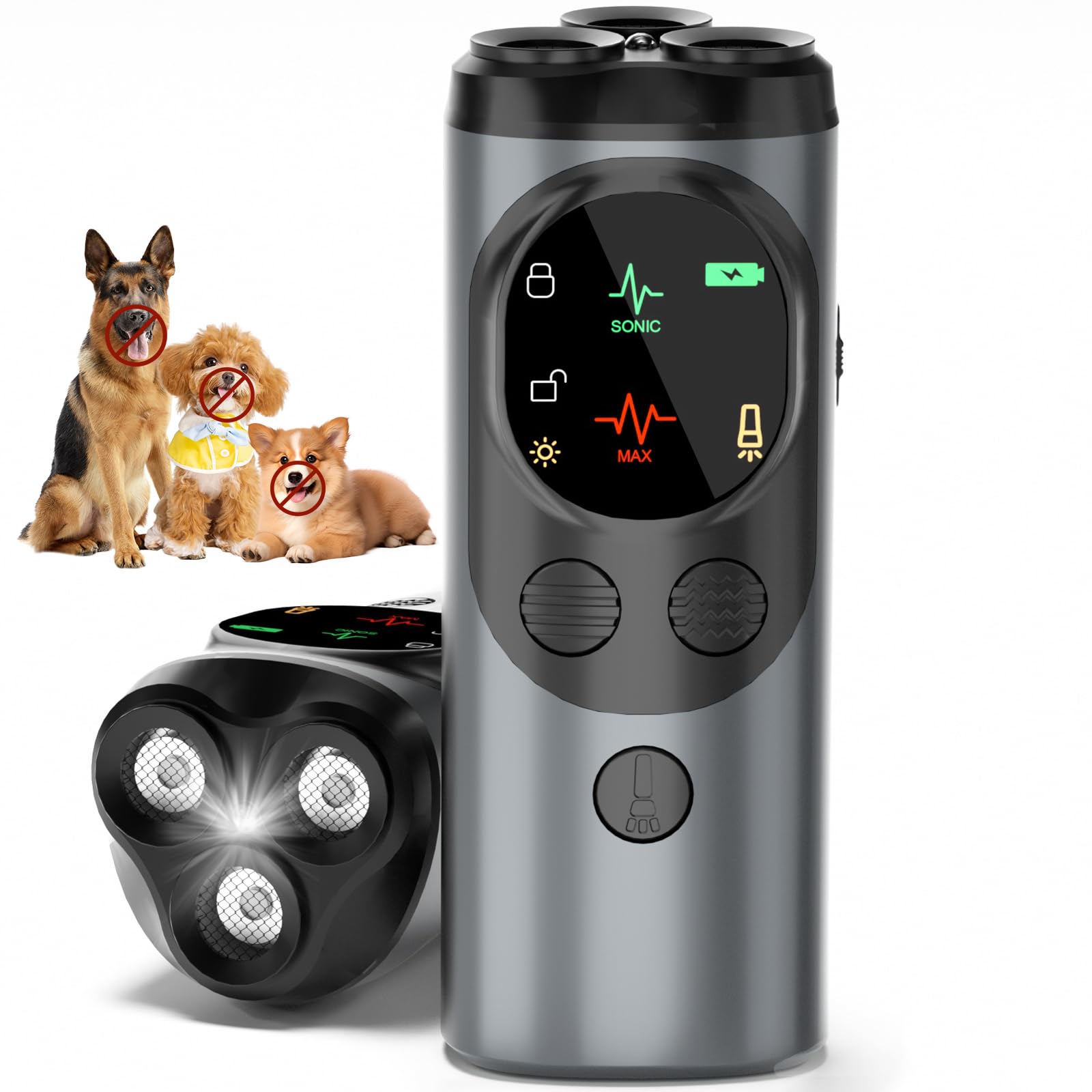 Baopilong dog sonic bark deterrent front view for quick training sessions