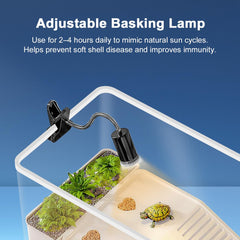 Baoyemes turtle tank UV/heat lamp supports shell health