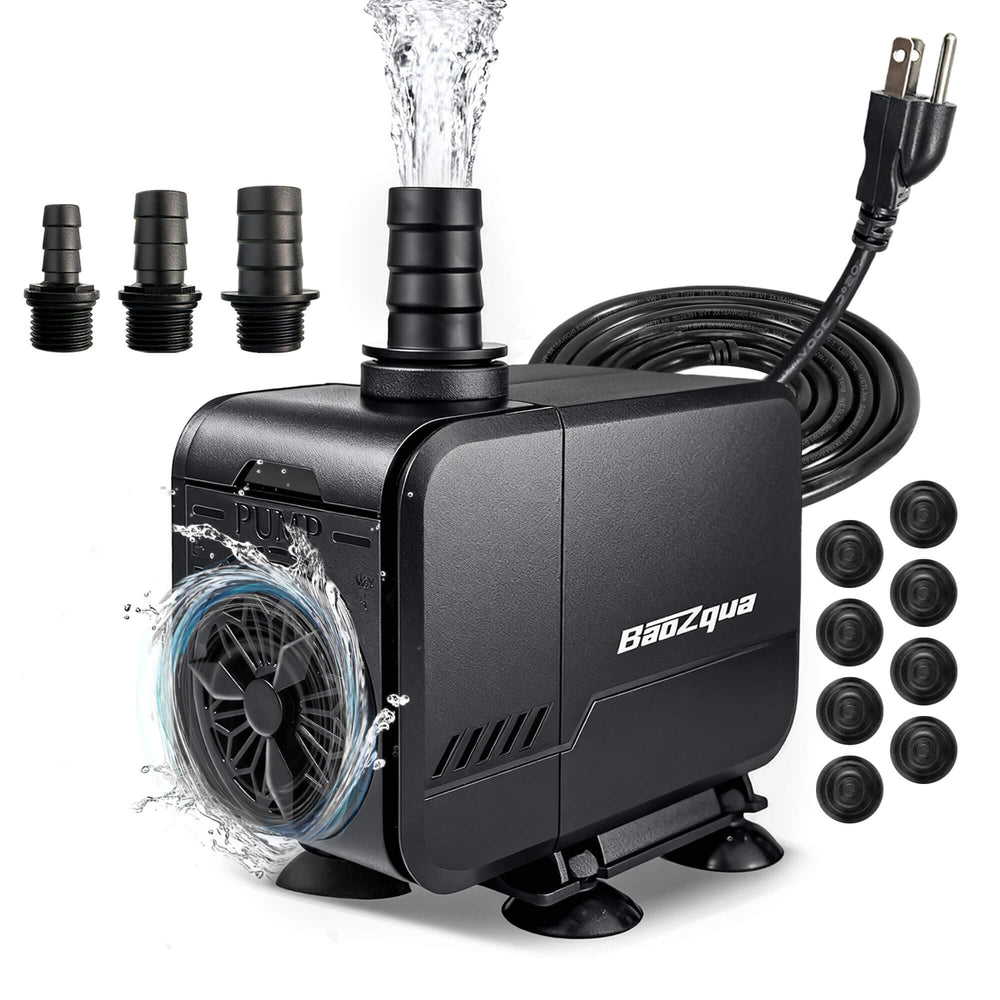 BaoZqua bomba submersible 320GPH frontal para instalación rápida en acuario