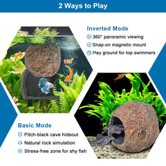 BaoZqua resin cave texture with stone-like finish blends with tank decor