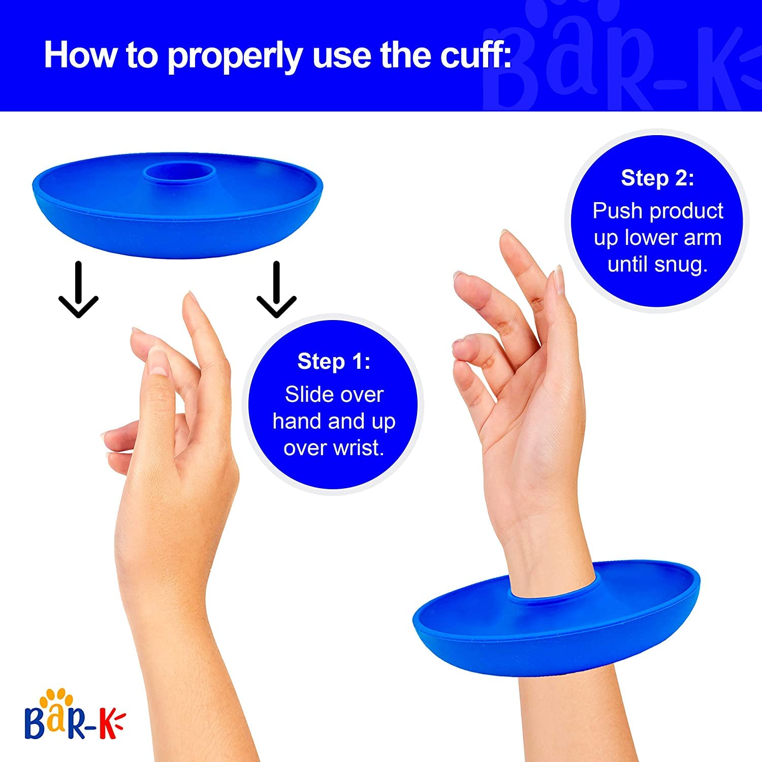BaR-K Drip Catcher Cuffs are easy to slip on and off during grooming.