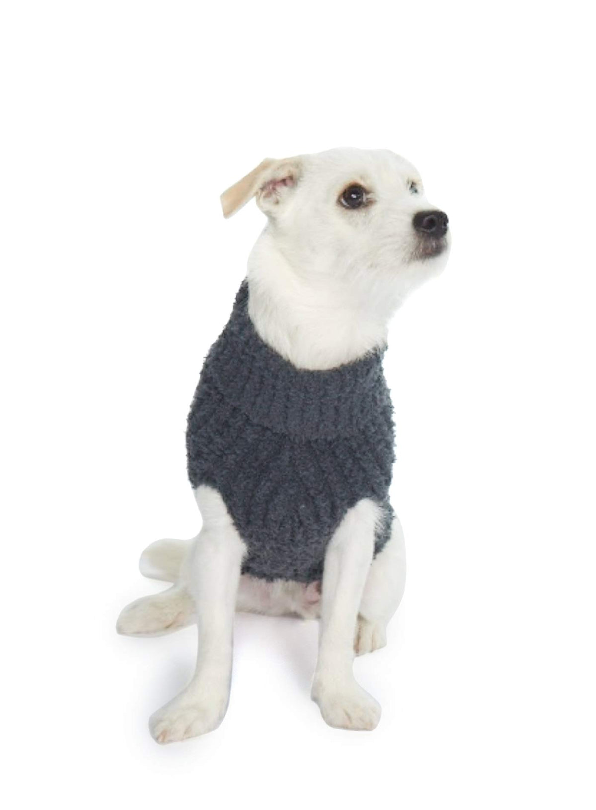 Barefoot Dreams CozyChic ribbed pet sweater front view, plush warmth
