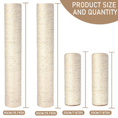 Barelove 15.7-inch pole close-up shows natural sisal texture for cats