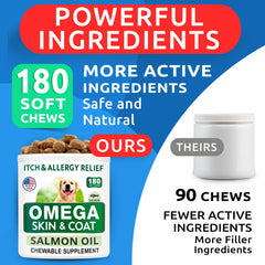 BARK&SPARK Omega 3 salmon-oil-bottle highlights quality ingredients for skin and coat support.