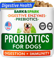 BARK&SPARK dog probiotics chews close-up for digestion support.