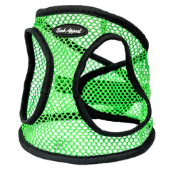Bark Appeal Green Netted Step-in Harness left-side view for secure daily walks.