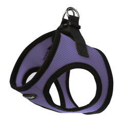 Bark Appeal lavender step-in harness front view highlights soft mesh for small and medium dogs