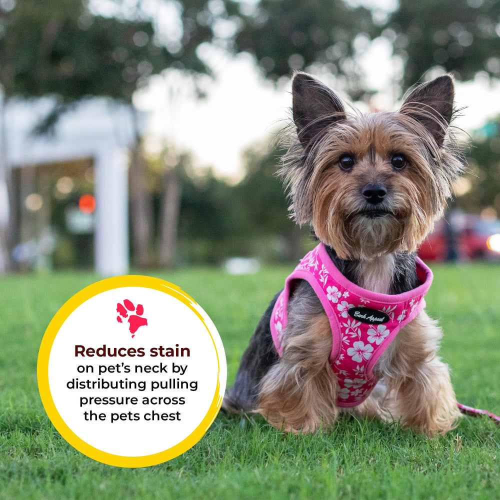 Bark Appeal Lavender Step-in Harness size chart image aids proper fit.