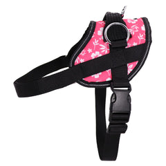 Bark Appeal Pink Hibiscus no pull harness front view shows adjustable straps for a comfortable fit