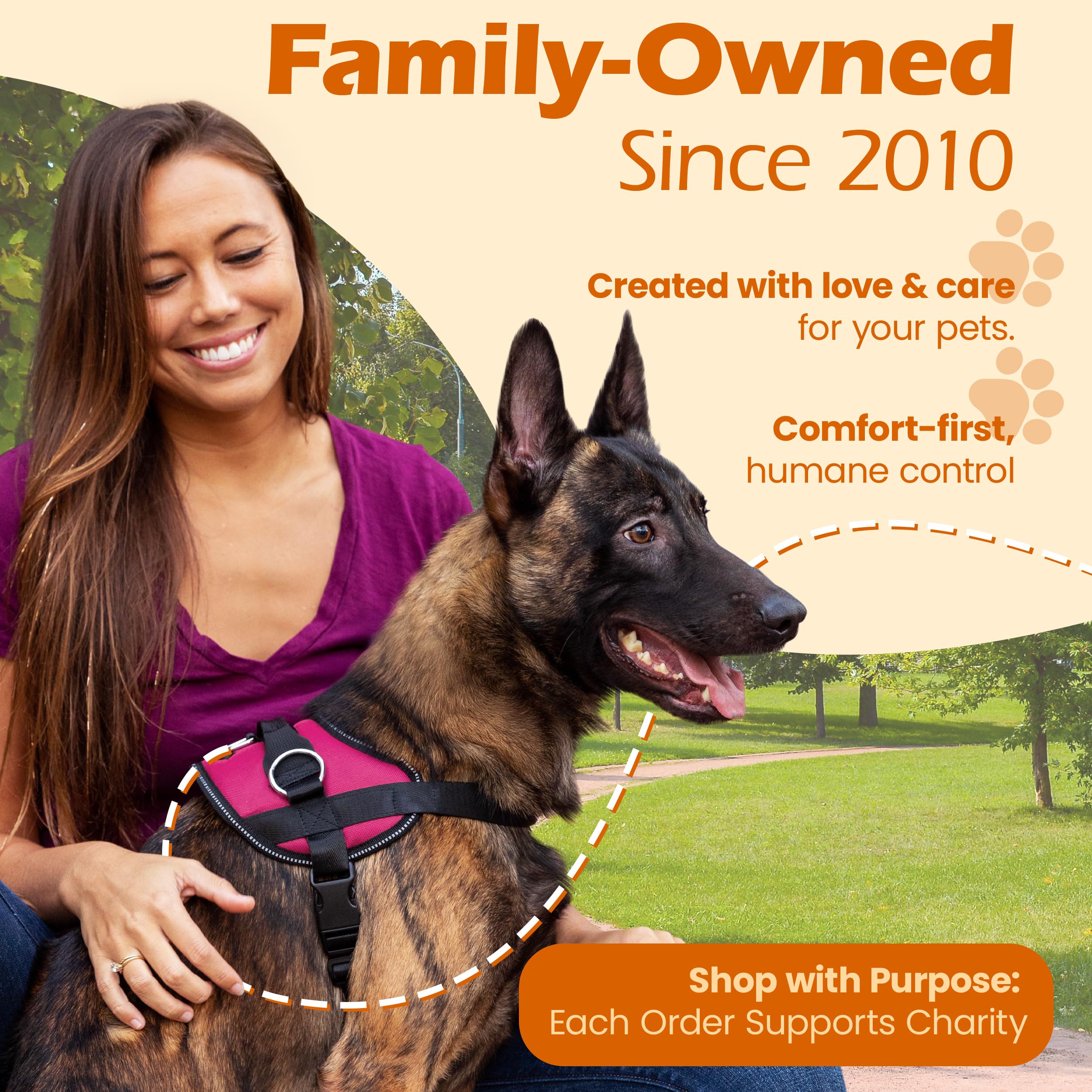 Bark Appeal pink no-pull harness shows adjustable fit for large dogs
