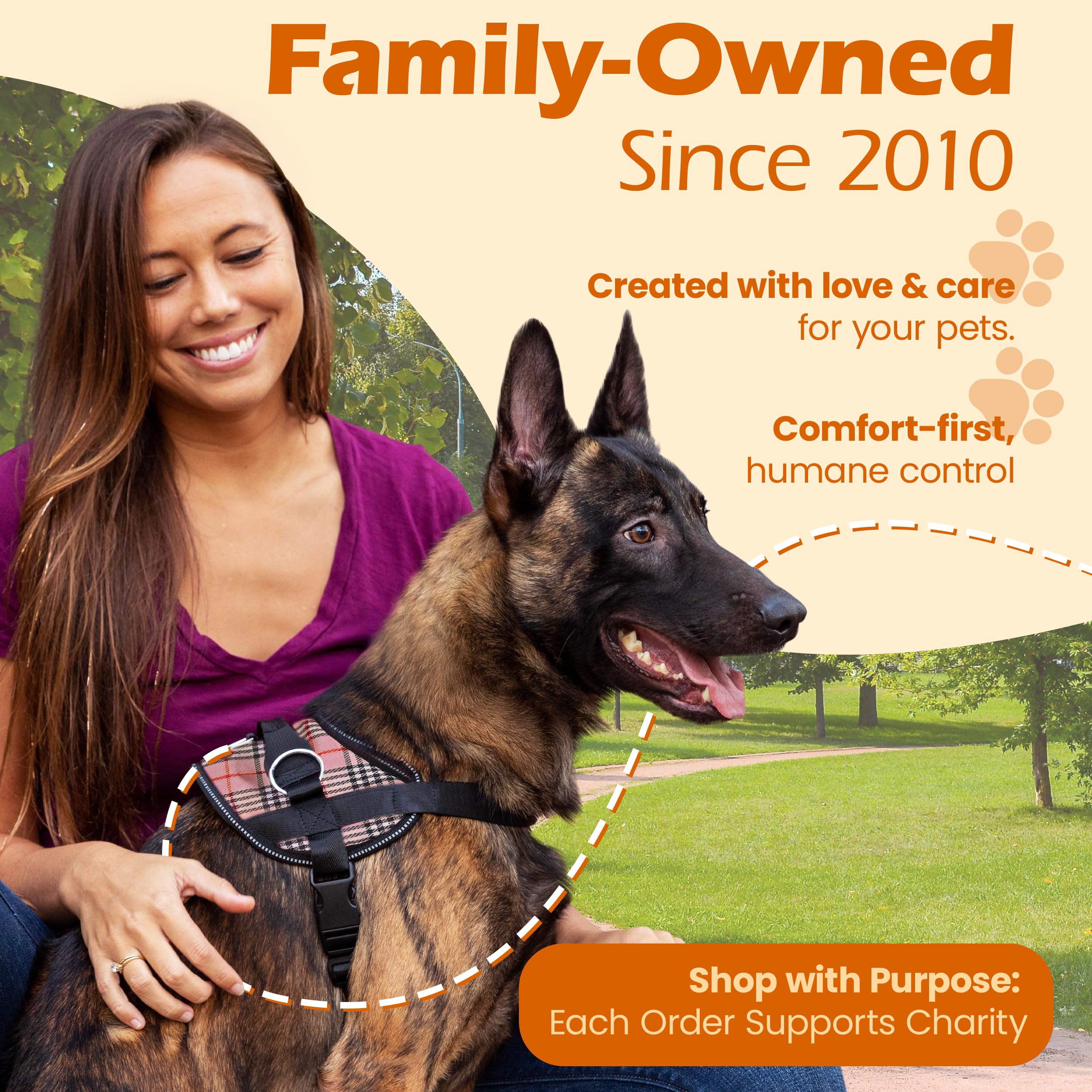 Bark Appeal Pink Plaid No-Pull Harness small-size fit suitable from puppy to adult dogs.