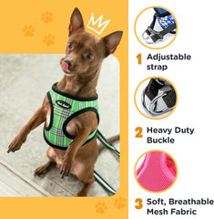 Bark Appeal Red Hibiscus Step-in Harness adjustable strap provides anti-choke comfort.
