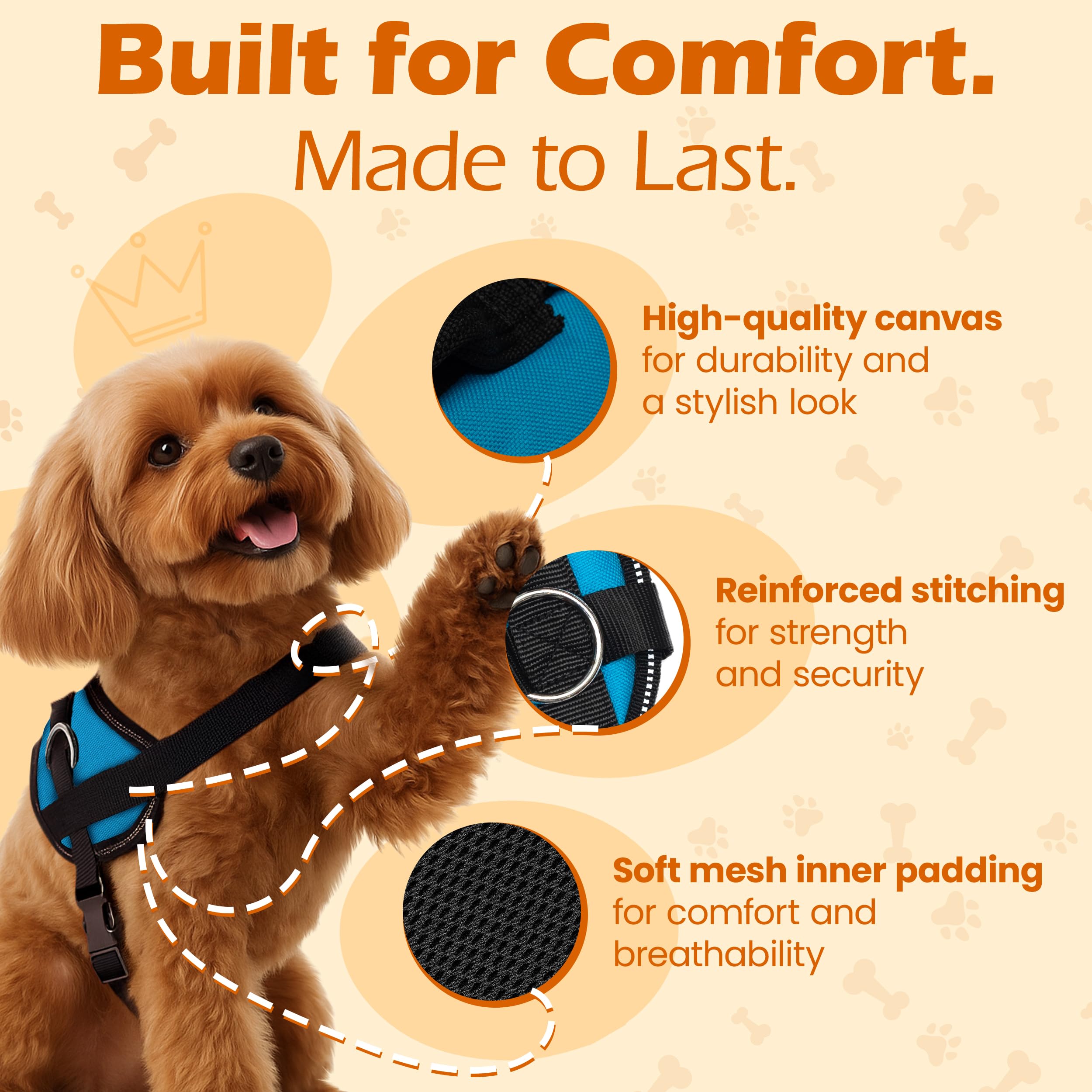 Bark Appeal three leash clips provide added control for training and everyday strolls.