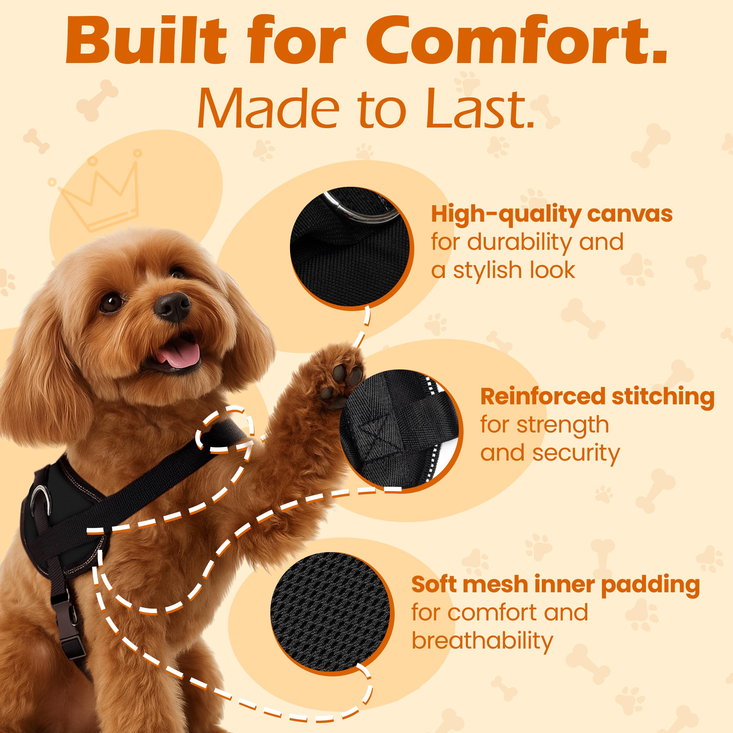 Bark Appeal three-leash-clip vest offers added control on walks.