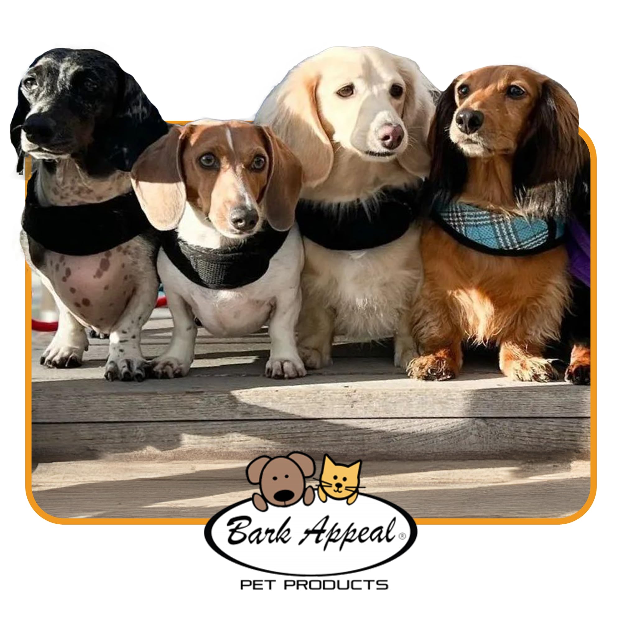 Bark Appeal tan plaid Wrap N Go harness easy-care fabric and safe fit.